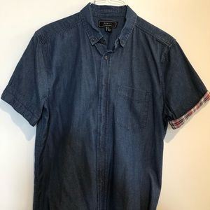 Short sleeve denim button down